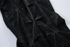 Geometric Crinkle Wide-Leg Jeans