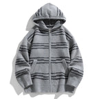 Glitch Stripe Zip-up Hooded Sweater