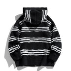 Glitch Stripe Zip-up Hooded Sweater