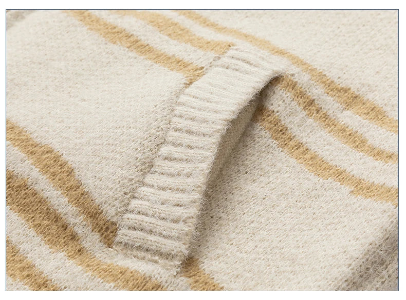 Glitch Stripe Zip-up Hooded Sweater