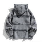 Glitch Stripe Zip-up Hooded Sweater