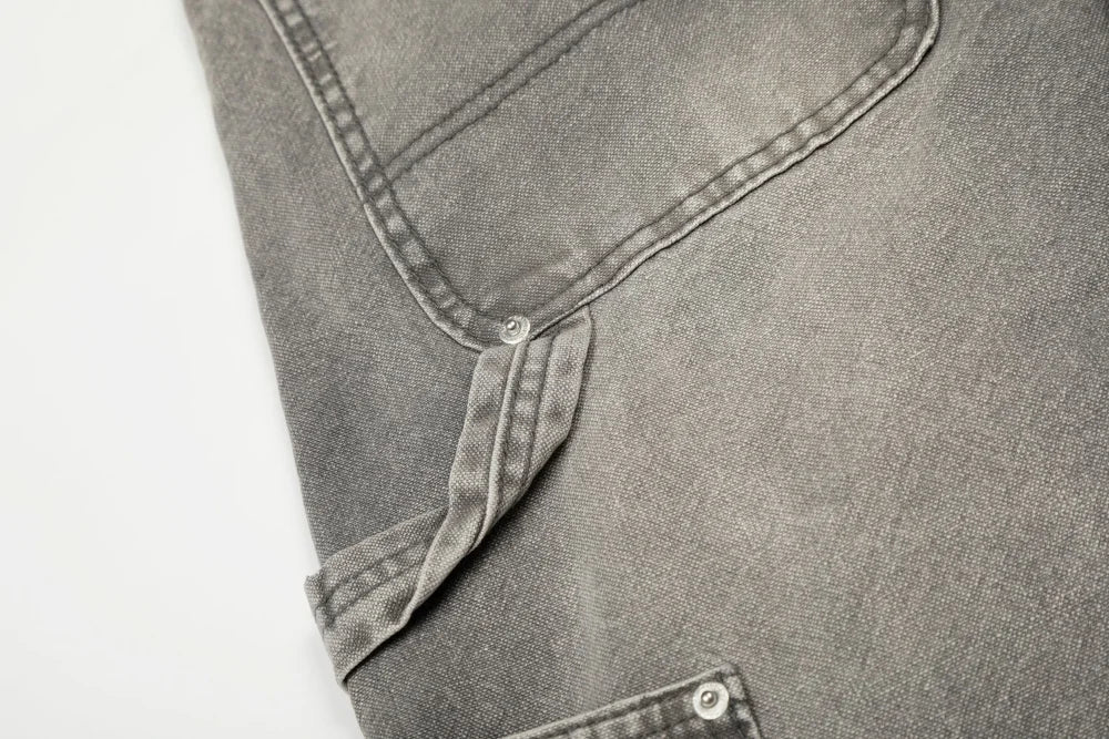 Grey Washed Baggy Carpenter Jeans