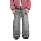 Grey Washed Baggy Carpenter Jeans