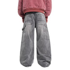 Grey Washed Baggy Carpenter Jeans