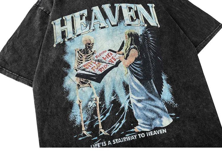 'Heaven' Acid Wash Graphic T-Shirt