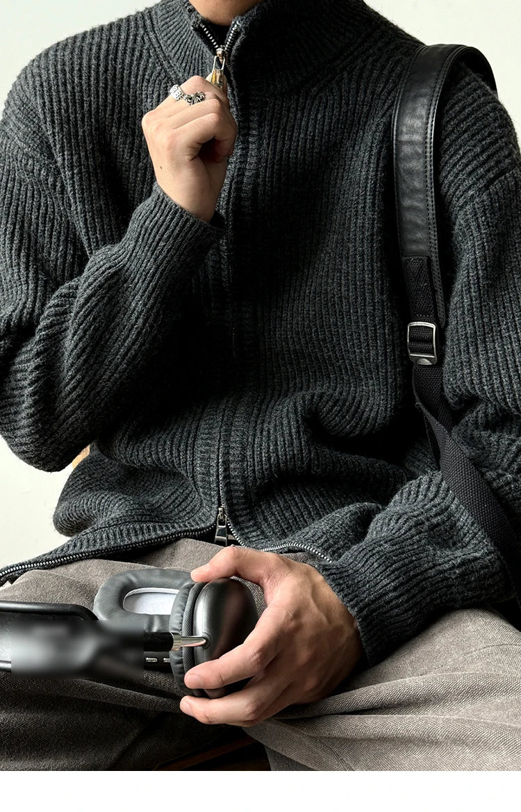 Heavy Ribbed Knit Jacket