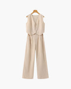 Elegant Women's Linen Two-Piece Ensemble