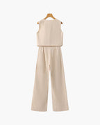 Elegant Women's Linen Two-Piece Ensemble