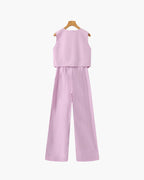 Elegant Women's Linen Two-Piece Ensemble