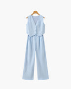 Elegant Women's Linen Two-Piece Ensemble