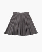 Wool Mini Skirt with Pleated Oxford Design
