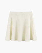 Wool Mini Skirt with Pleated Oxford Design