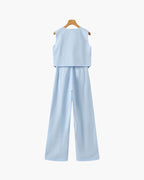 Elegant Women's Linen Two-Piece Ensemble