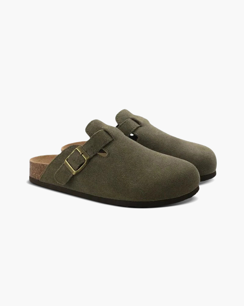 Suede Clogs with Timeless Elegance