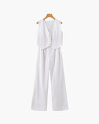 Elegant Women's Linen Two-Piece Ensemble