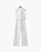 Elegant Women's Linen Two-Piece Ensemble