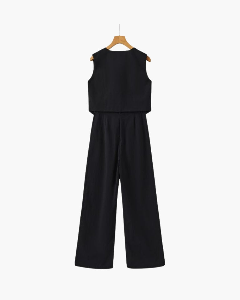 Elegant Women's Linen Two-Piece Ensemble