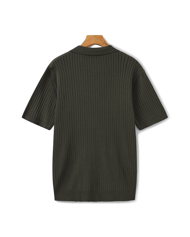 Luxury Ribbed Polo Shirt