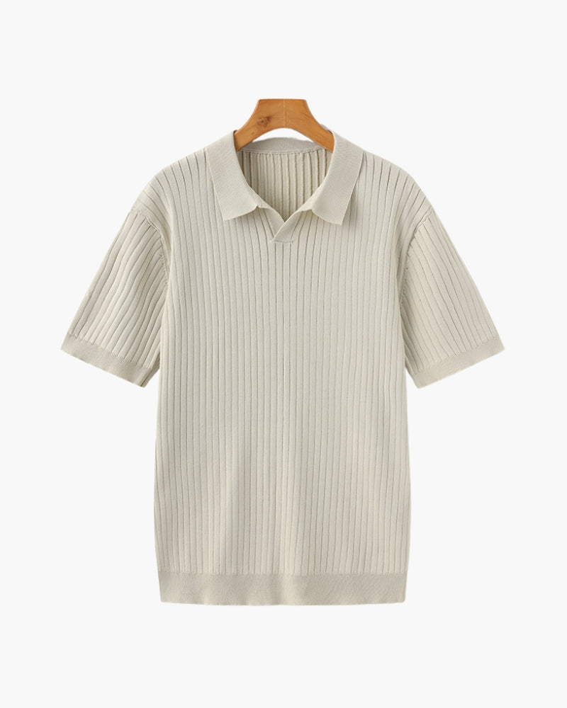 Luxury Ribbed Polo Shirt