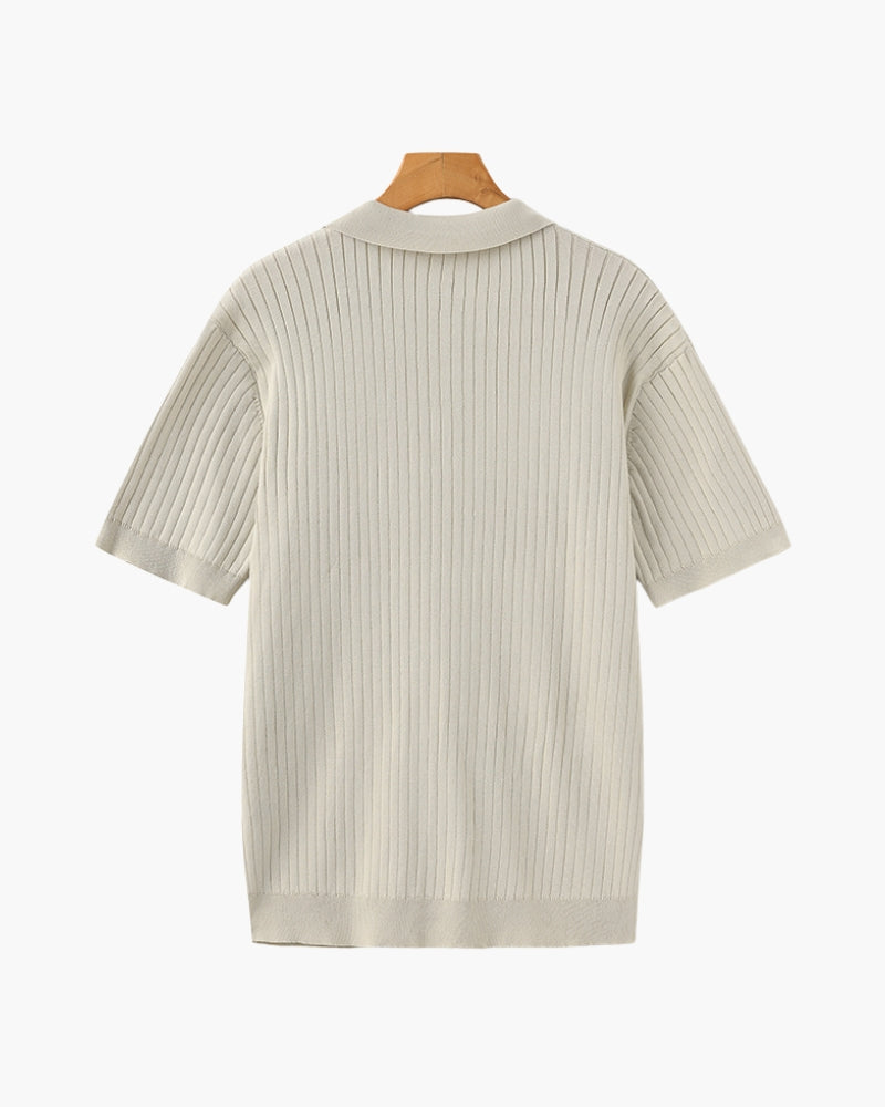 Luxury Ribbed Polo Shirt