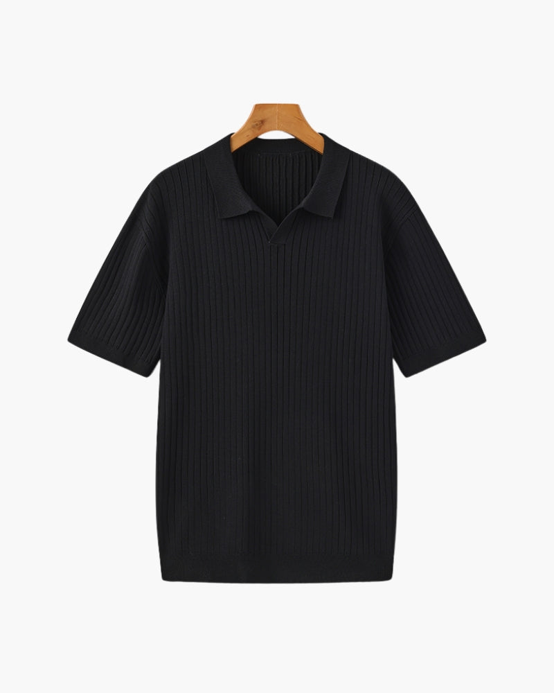 Luxury Ribbed Polo Shirt