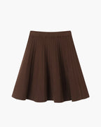 Wool Mini Skirt with Pleated Oxford Design