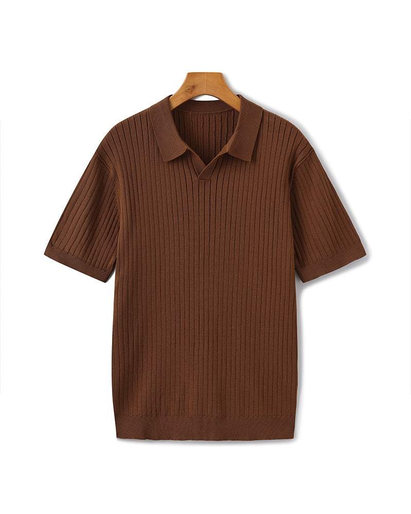 Luxury Ribbed Polo Shirt