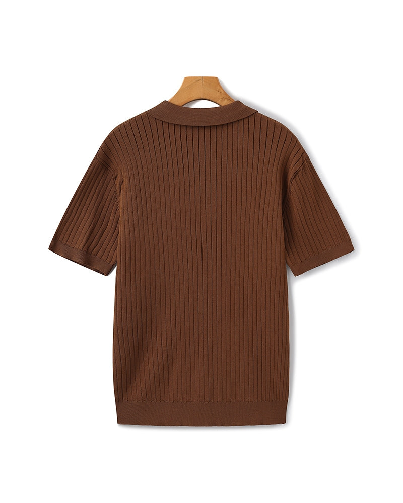 Luxury Ribbed Polo Shirt