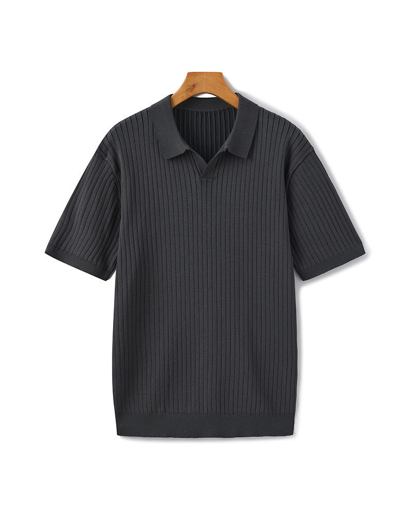 Luxury Ribbed Polo Shirt