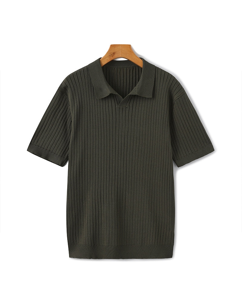 Luxury Ribbed Polo Shirt
