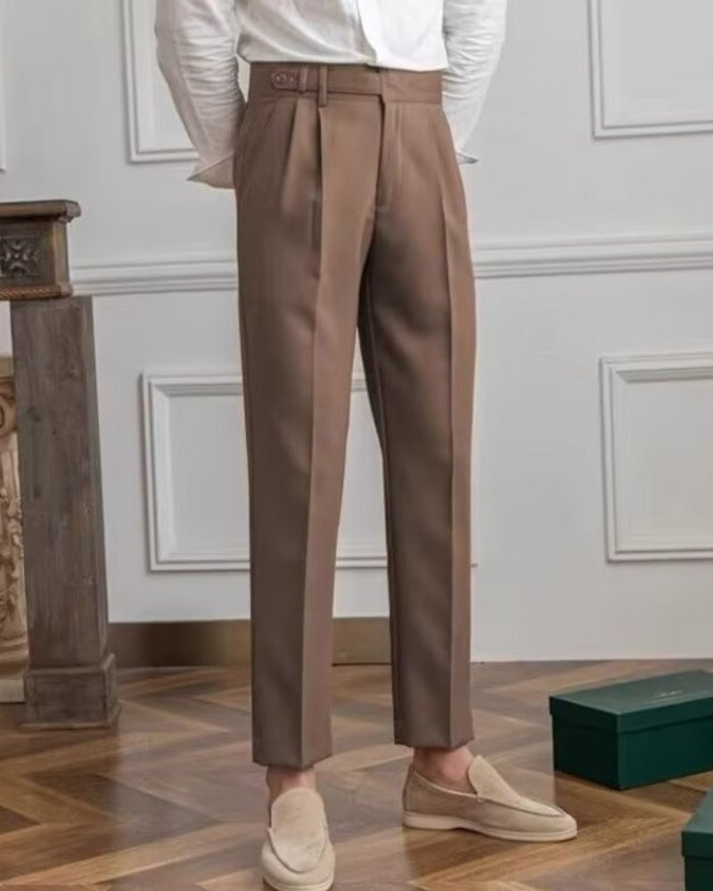 Chic High-Waisted Trousers Inspired by Parisian Style