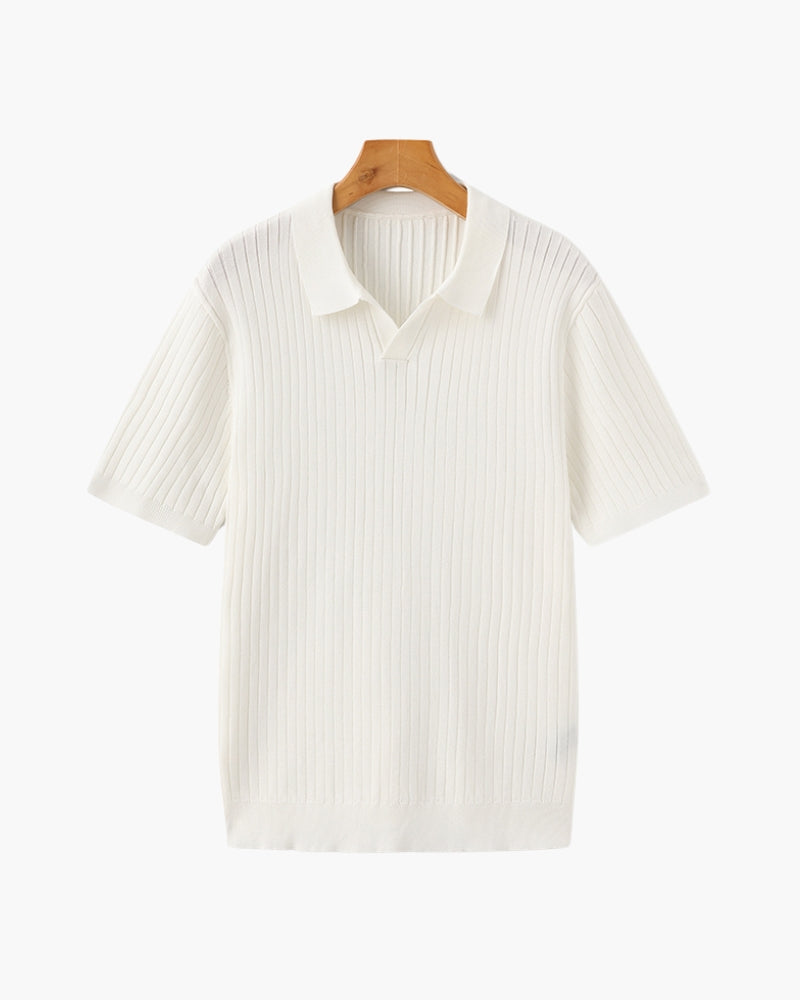 Luxury Ribbed Polo Shirt