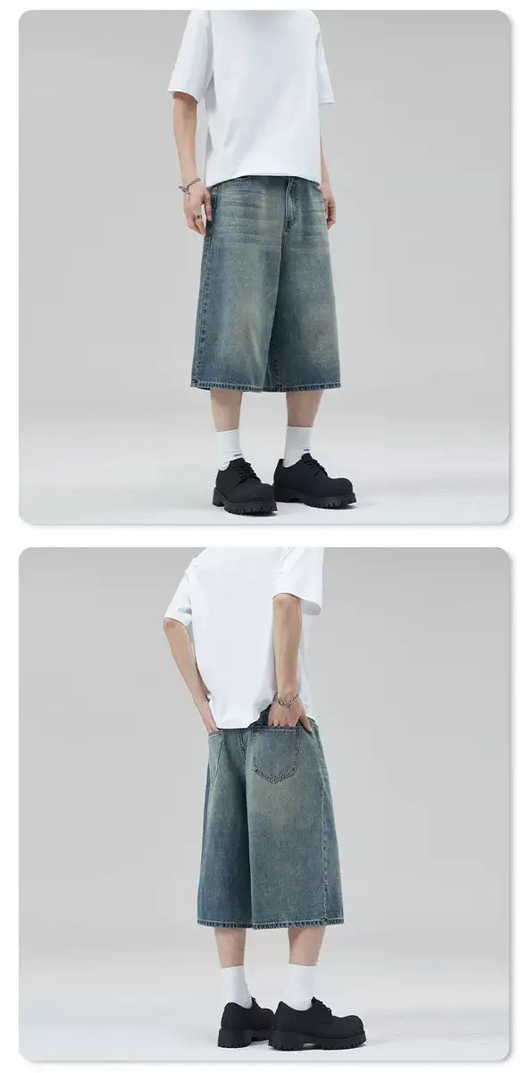 Long Length Vintage Wash Jorts