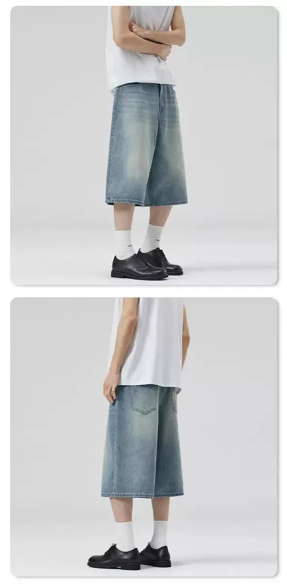 Long Length Vintage Wash Jorts