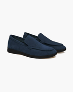 Luxury Suede Loafers with Black Outsoles