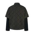 Mock Layer Textured Check Shirt