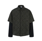 Mock Layer Textured Check Shirt