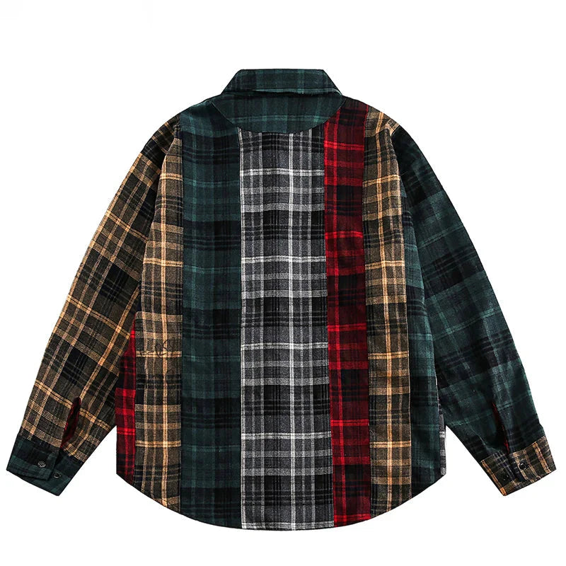 Patchwork Plaid Over Shirt