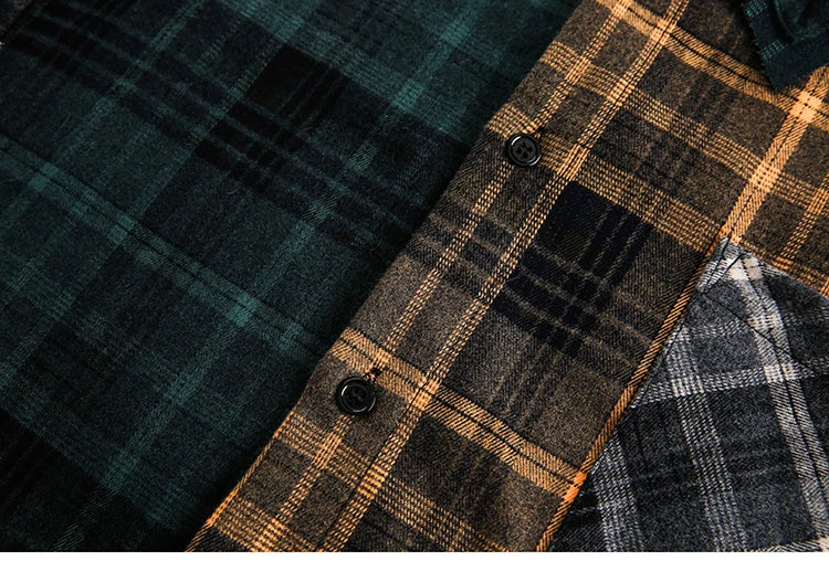 Patchwork Plaid Over Shirt