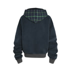 Plaid Hood Zip-up Hoodie