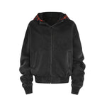 Plaid Hood Zip-up Hoodie