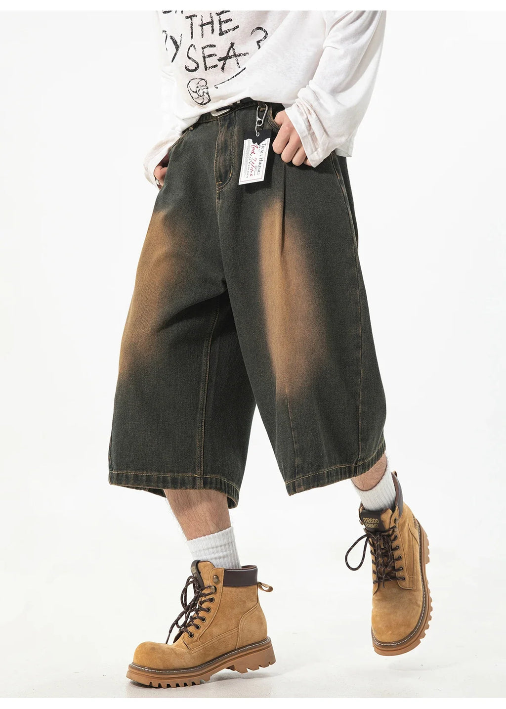 Pleat Front Vintage Wash Jorts