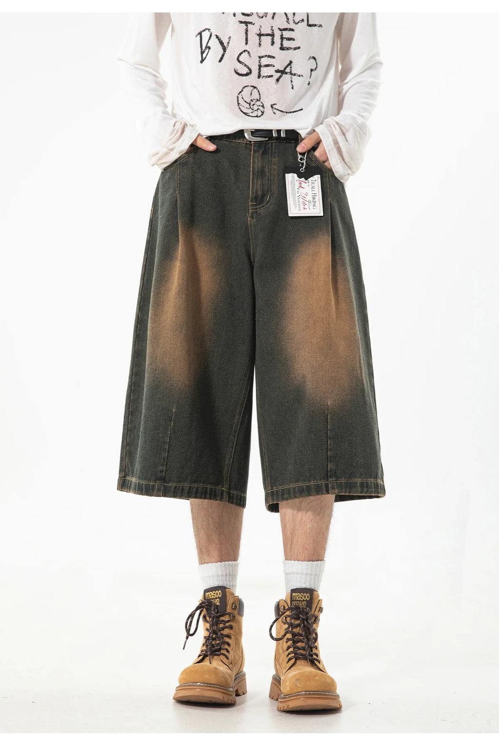 Pleat Front Vintage Wash Jorts