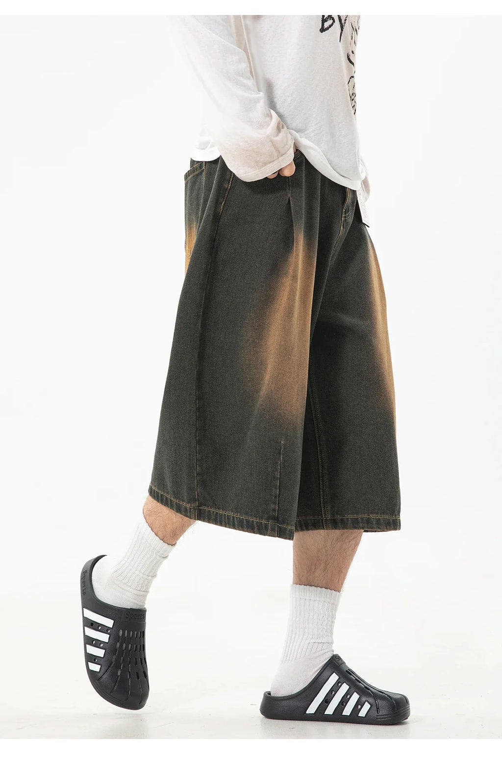Pleat Front Vintage Wash Jorts