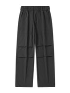 Pleated Knee Straight Leg Ripstop Pants