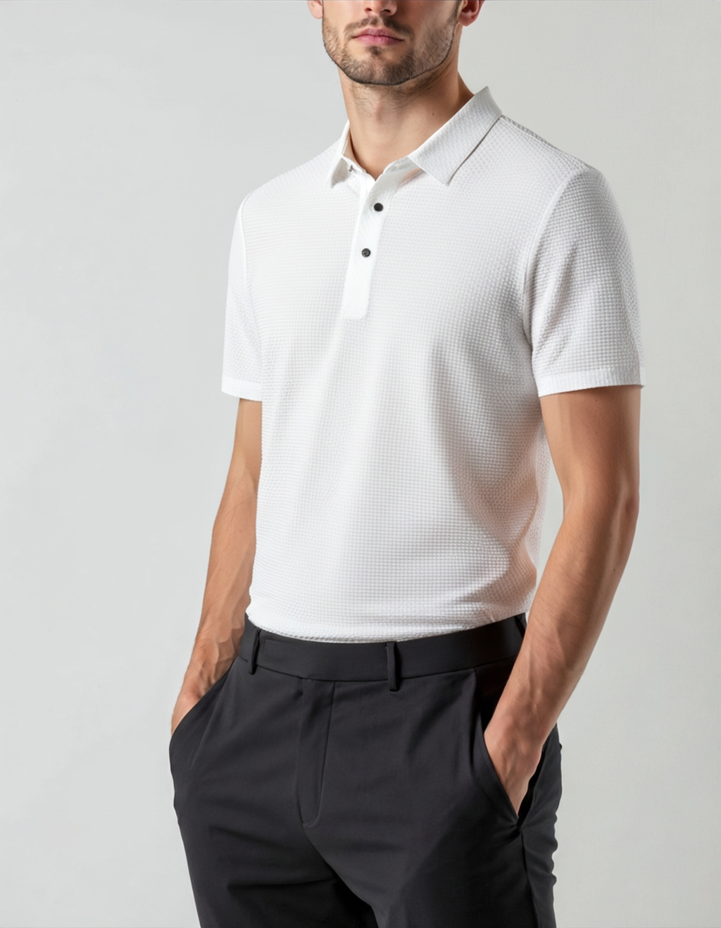 Luxury Silk Polo Shirt (Wrinkle-Resistant)