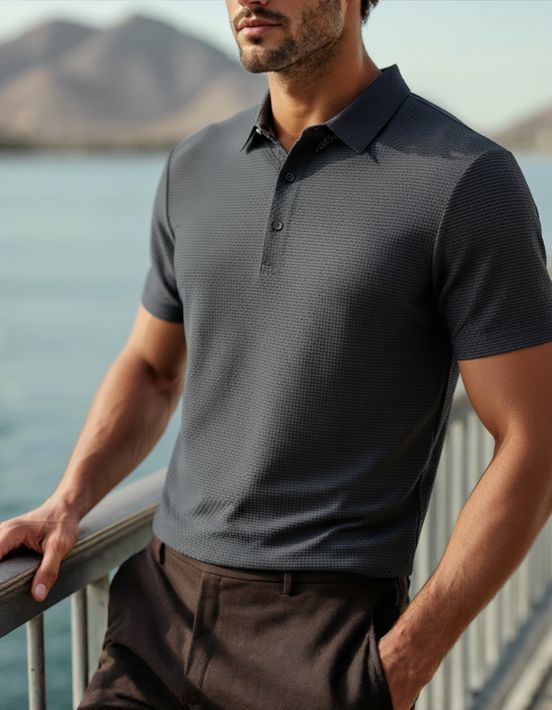 Luxury Silk Polo Shirt (Wrinkle-Resistant)