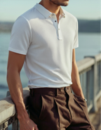 Luxury Silk Polo Shirt (Wrinkle-Resistant)