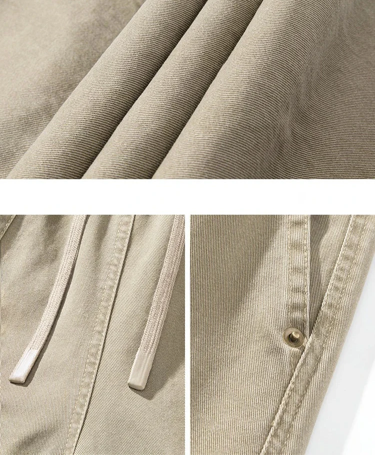 Relaxed Drawstring Washed Cargo Pants