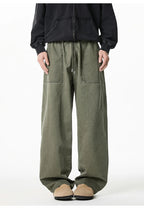 Relaxed Drawstring Washed Cargo Pants